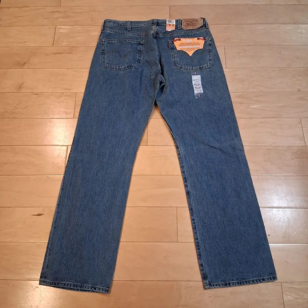 NWT Vintage Levi’s 501 Original Jeans Sz 38x34 Blue Denim Deadstock USA Red Tab
